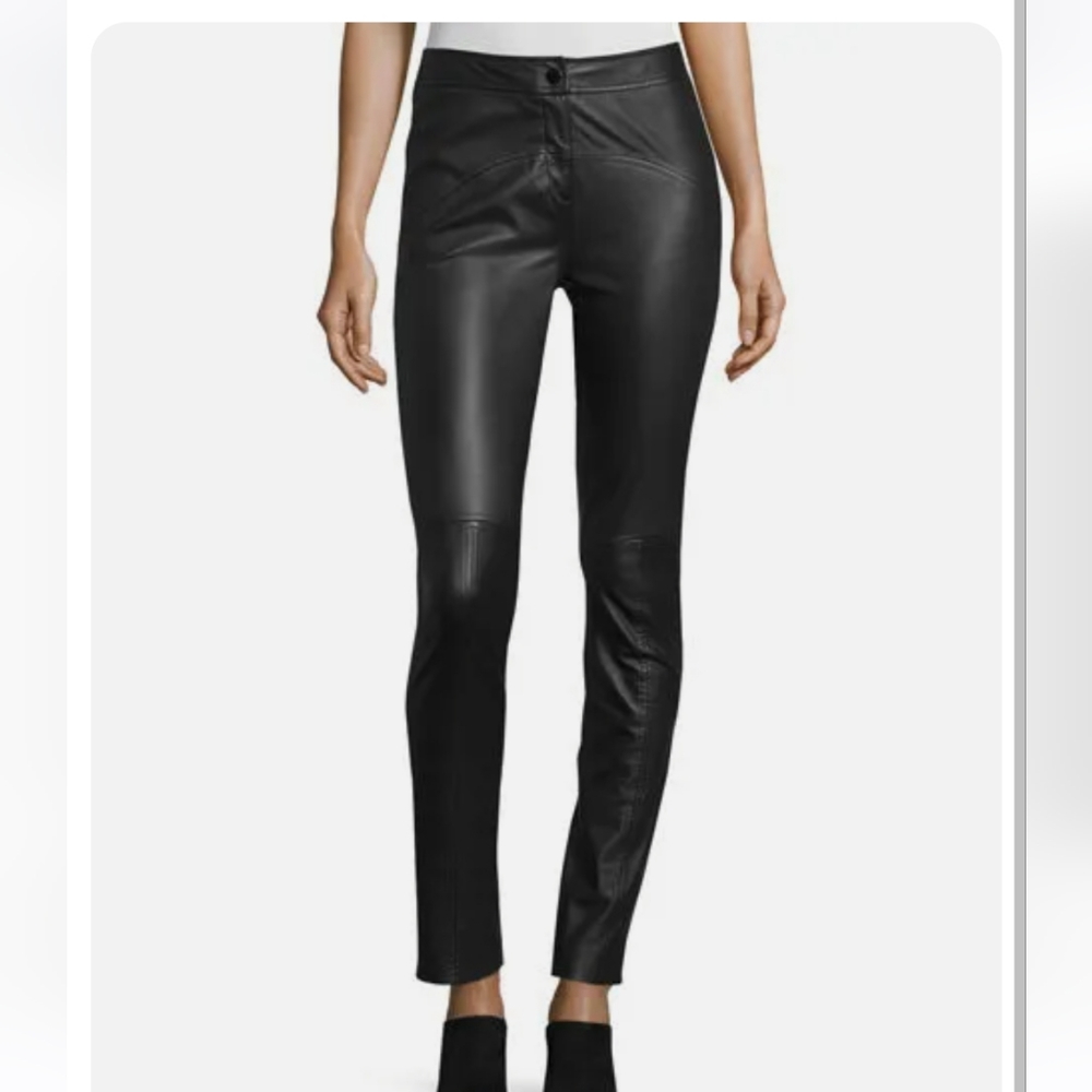 Diane Von Furstenberg  Lamb leather Warrior Pants NWOT size 2